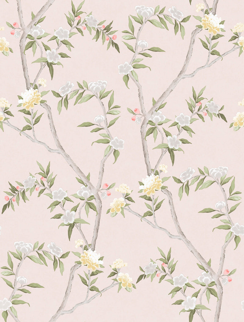 Shop Sample Spring Blossom Chinoiserie Wallpaper in Soft Pink | Maison ...